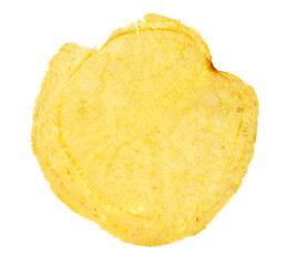 Fried potato chips isolated on a white