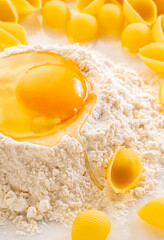 broken egg in flour and past?