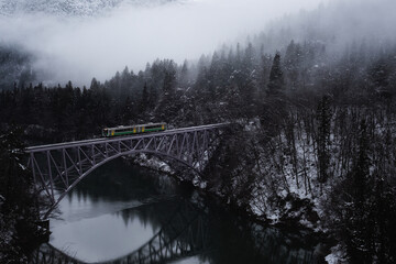 第一只見川橋梁の雪景色