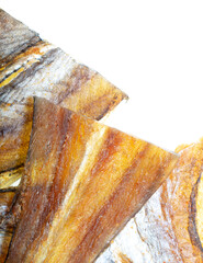 Fillet of salted smoked fish on a white background. Close-up