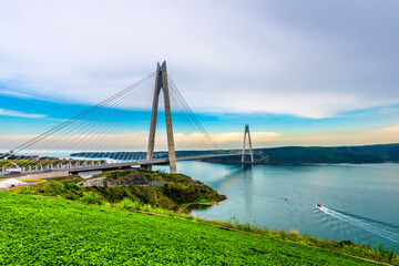 Yavuz Sultan Selim Bridge over Istanbul Bosphorus  in Turkey