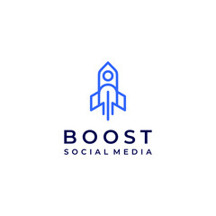boost social media logo vector modern simple combination concepts