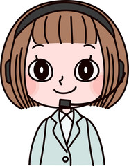 コールセンター、オペレーターの女性