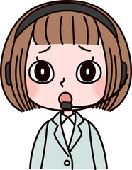 コールセンター、オペレーターの女性
