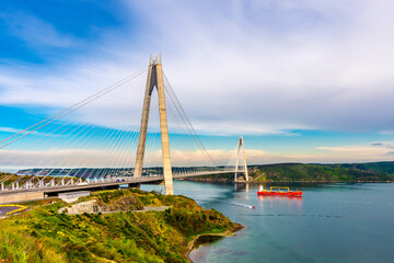 Obraz premium Yavuz Sultan Selim Bridge over Istanbul Bosphorus in Turkey