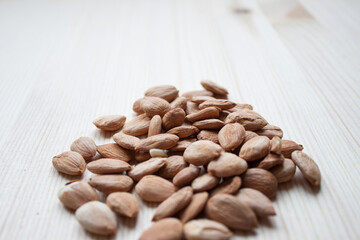 Almond isolated. Group of nuts on white background. Collection. Clipping path included. Full depth of field.