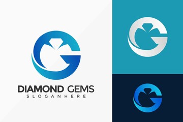 Letter G Diamond Gemstone Logo Design, Minimalist Logos Designs Vector Illustration Template