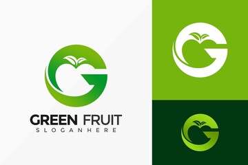 Letter G Green Fruit Logo Design, Brand Identity Logos Designs Vector Illustration Template