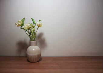 bouquet of white tulips in vase