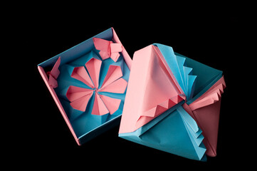 paper origami gift box isolated