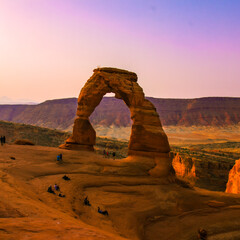 delicate arch at sunset