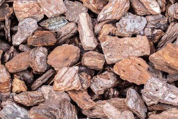 Wooden splinters closeup. Decorative wood chips texture.