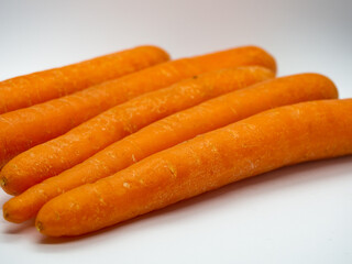 Bunch of carrots on a white background