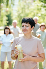 Mature woman outdoors