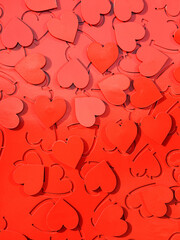 Red metal hearts, love symbol installation.
