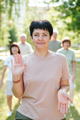 Woman exercising outdoors