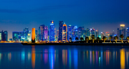 Background image of qatar capital skyline