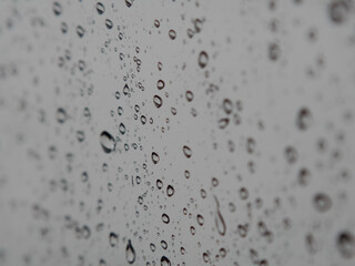 rain drops on the window. 