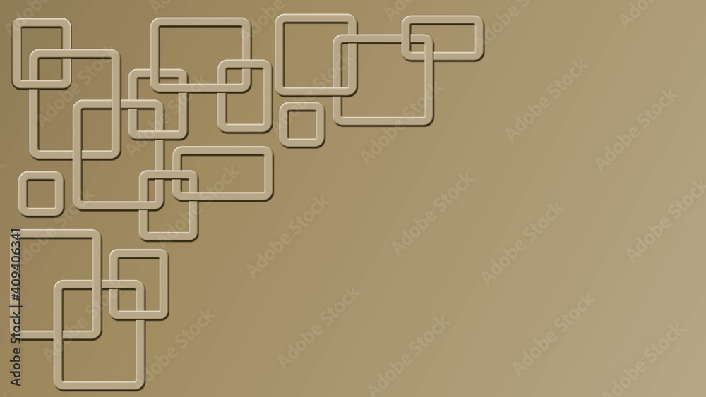 Poster modern design of graphic elements in sand color - rectangle frames arranged in ornament structure on