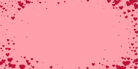 Naklejka premium Red heart love confettis. Valentine's day vignette