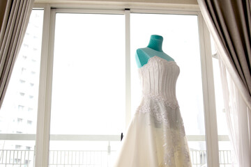 wedding dress on the mannequin
