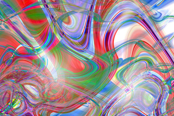 warped lines colorful background. Modern abstract creative backdrop with multicolor variable width stripes.