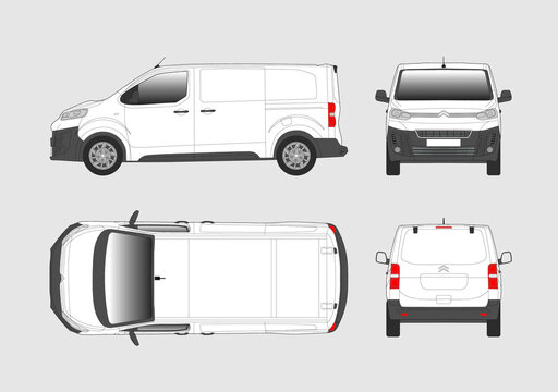Vector template of cargo commercial van