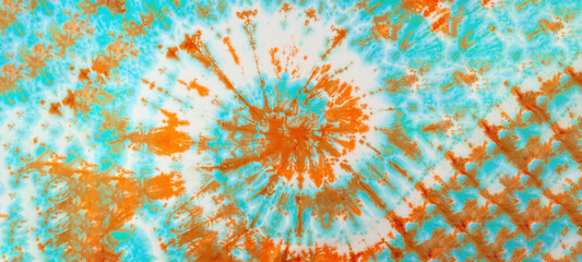 Abstract colorful blue orange  ( complimentary colors ) art design batik spiral swirl technology...