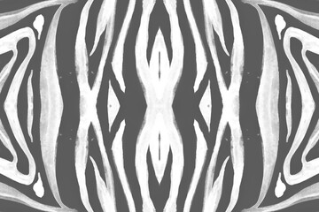 Seamless Zebra Lines. Abstract Animal Banner. Watercolour Wild Print. White Cheetah Ornament. Gray Zebra Repeat. Fashion Animal Texture. Watercolor Wild Fur. Seamless Zebra Pattern.