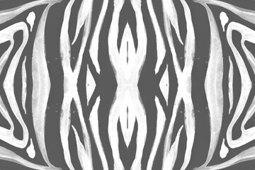 Seamless Zebra Lines. Abstract Animal Banner. Watercolour Wild Print. White Cheetah Ornament. Gray Zebra Repeat. Fashion Animal Texture. Watercolor Wild Fur. Seamless Zebra Pattern.