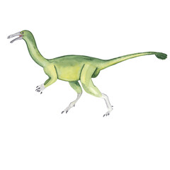 Watercolor dinosaur illustration Cute dino High resolution hand painted artwork.  Watercolor animal isolated on white Baby shower, nursery, kids,  card, invitation.