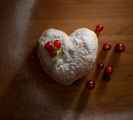Homemade  heart-shaped pie