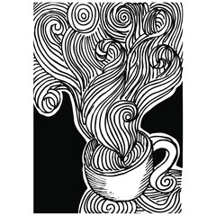 coffee shop, wallpaper doodle