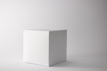 paper box on white background. 3D handmade paper box