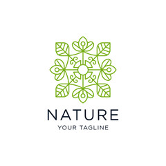 Nature logo. Floral logo. Flower icon. Floral emblem. Cosmetics, Spa, Beauty salon, Decoration, Boutique logo. Interior Icon.