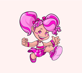 Pink Girl Cartoon