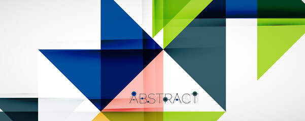 Geometric abstract background. Techno color triangle shapes. Vector illustration for covers, banners, flyers and posters and other designs