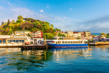 Sariyer ferry station view in Istanbul.