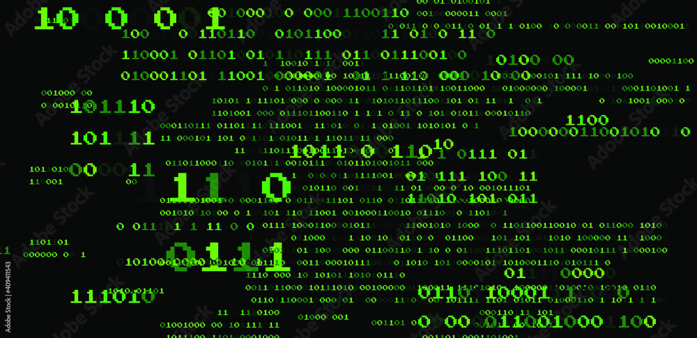 Poster Texture composed by a sequence of zero and one number. Abstract futuristic cyberspace with binary code, matrix background with digits.