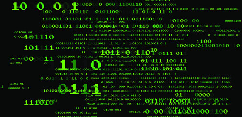 Fototapeta premium Texture composed by a sequence of zero and one number. Abstract futuristic cyberspace with binary code, matrix background with digits.