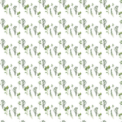 Watercolor seamless pattern with herbs Colorful background for scrap book, fabric, textile and paper design Home decor, kitchen and cooking background