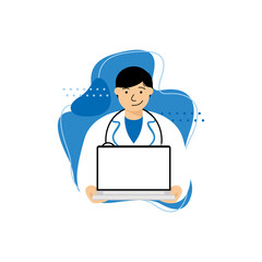 Doctor design illustration flat character in vector eps 10