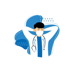 Doctor design illustration flat character in vector eps 10