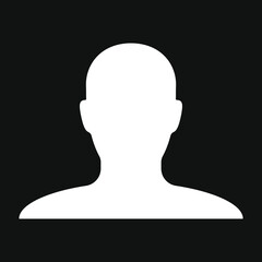 Human head shape vector icon. Person profile silhouette sign. Anonymous face user symbol. Avatar portrait logo. Clip-art illustration.