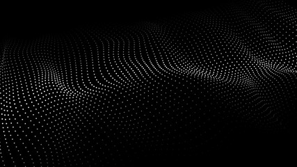 Abstract digital wave of particles. 3d futuristic background illustration. Digital background. Vector illustration