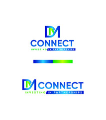 DM Connect logo template, Vector logo for business and company identity 