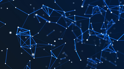 Abstract background of plexus lines. Network of lines. Connections. Technology background. 3d rendering.