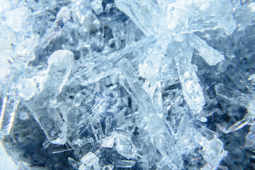 crystals close up. crystal texture. Frozen water