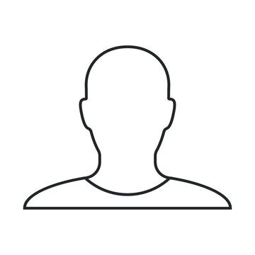 Human head outline shape vector icon. Person profile silhouette sign. Anonymous face user symbol. Avatar portrait logo. Clip-art illustration.
