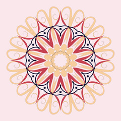 Fototapeta na wymiar The illustration is a rich background. Abstract rounded line geometric shapes. Radial banner. Vintage decorative elements. Circular pattern. Jpeg illustration